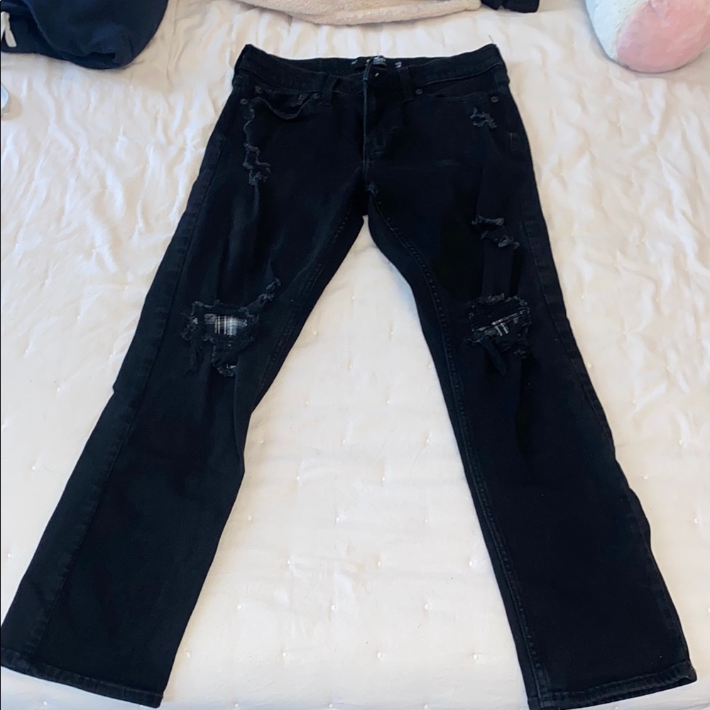 Hollister Men's Black Bootcut Jeans
